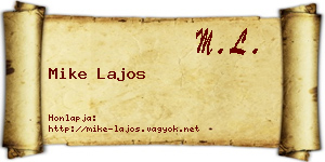 Mike Lajos névjegykártya